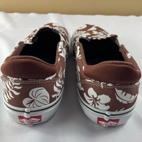 Vans Asher Deluxe Floral Party Canvas Slip-Ons Men’s Sz 11.5 (Root Beer)