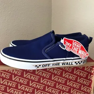 VANS Asher ROYAL BLUE Slip-on Shoes Boys or Girls OFF THE WALL