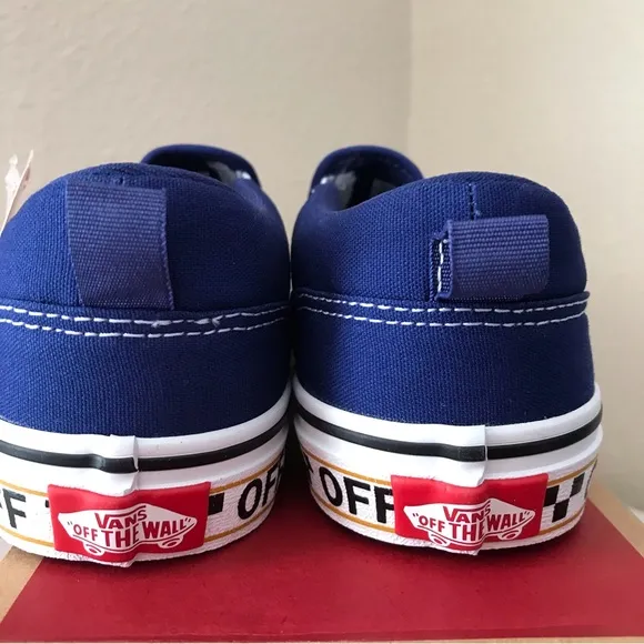 VANS Asher ROYAL BLUE Slip-on Shoes Boys or Girls OFF THE WALL