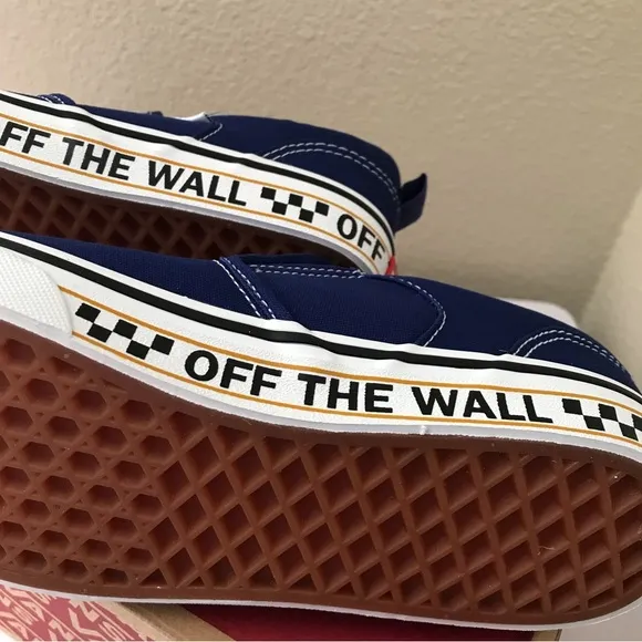 VANS Asher ROYAL BLUE Slip-on Shoes Boys or Girls OFF THE WALL