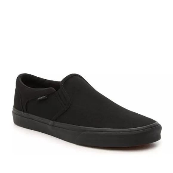 VANS Asher Slip-On Canvas Sneaker in black