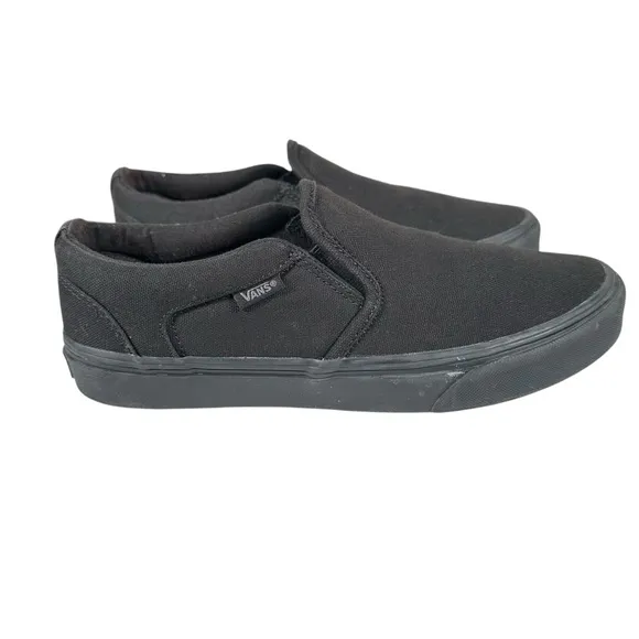 VANS Asher Slip-On Canvas Sneaker in black