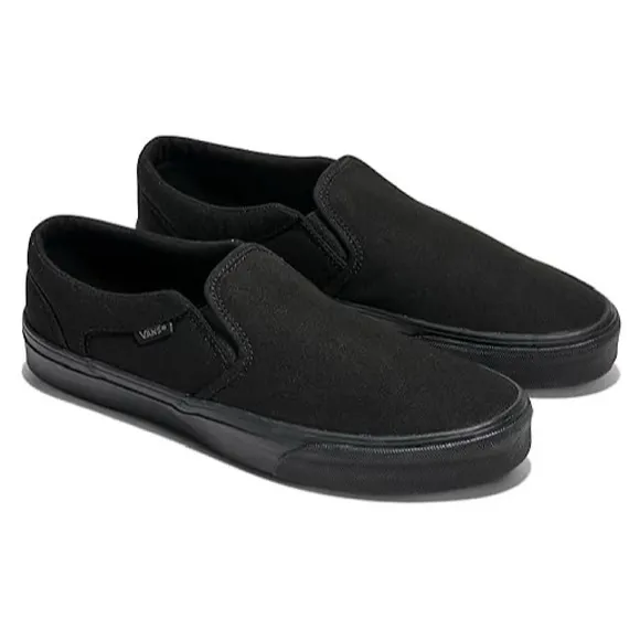 VANS Asher Slip-On Canvas Sneaker in black