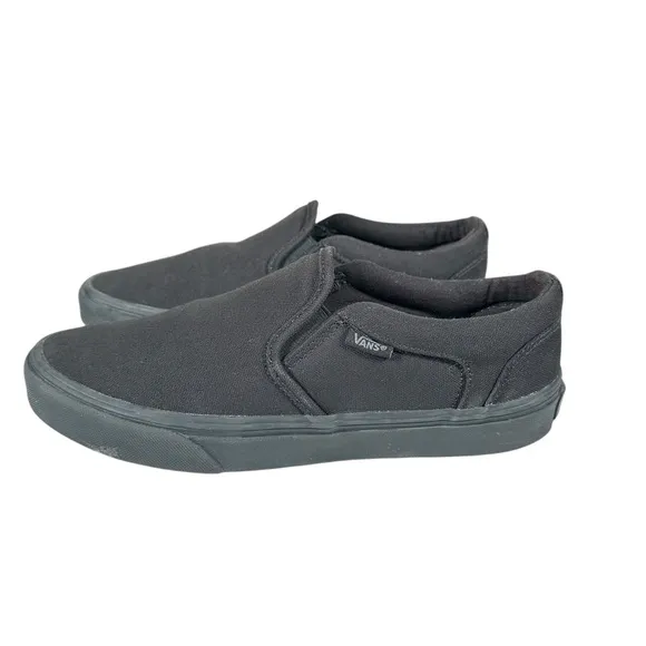 VANS Asher Slip-On Canvas Sneaker in black
