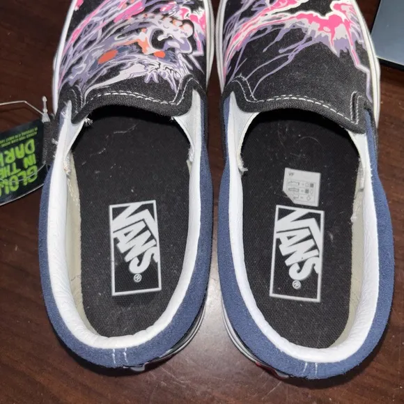 Vans Black and Pink Artistic Sneakers