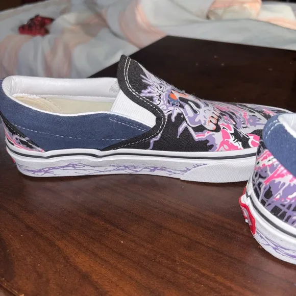 Vans Black and Pink Artistic Sneakers