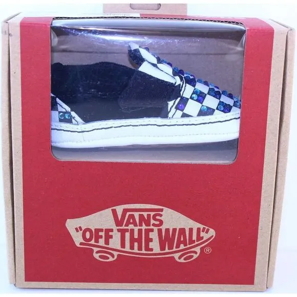 Vans Checkerboard Slip-On Black Crystal Sneakers 3