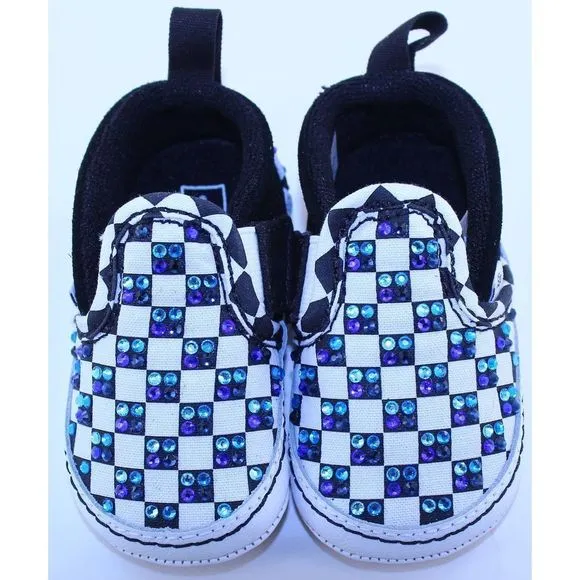 Vans Checkerboard Slip-On Black Crystal Sneakers 3