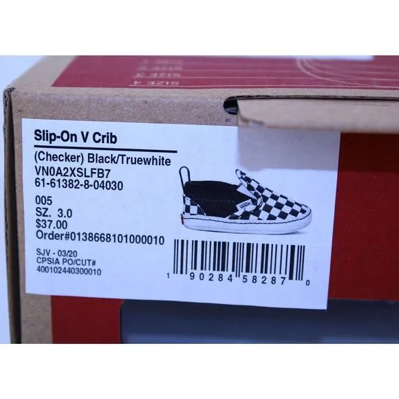 Vans Checkerboard Slip-On Black Crystal Sneakers 3