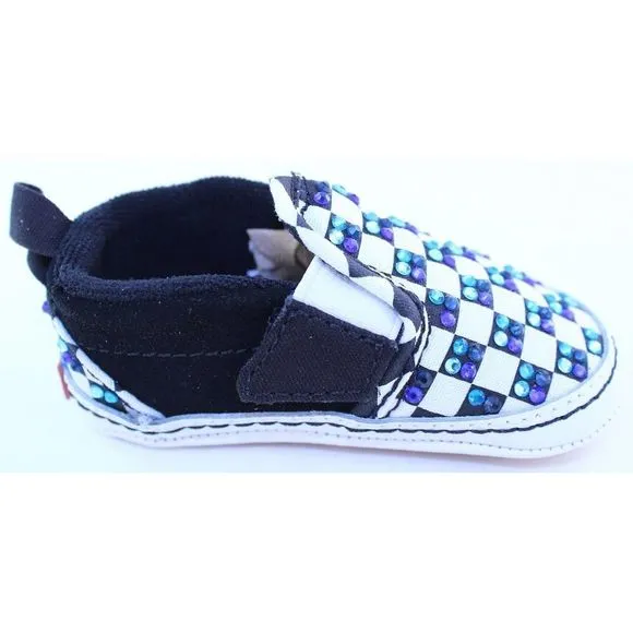 Vans Checkerboard Slip-On Black Crystal Sneakers 3