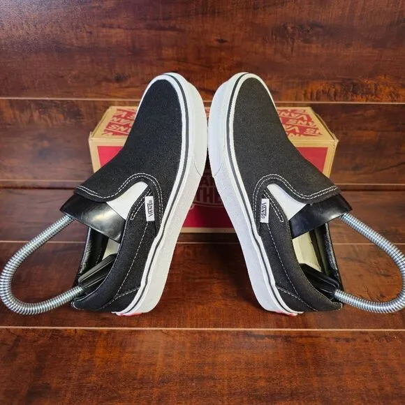Vans Classic Slip-On Black Canvas Sneakers Womens Size 5