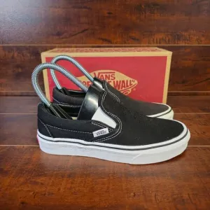 Vans Classic Slip-On Black Canvas Sneakers Womens Size 5