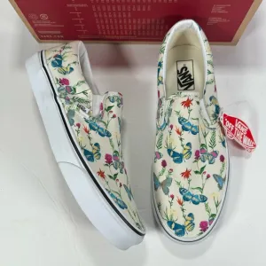 Vans Classic Slip-On Butterfly Floral Marshmallow Sneakers Men's Size 10