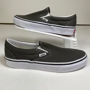 Vans‎ Classic Slip-On Canvas Sneakers in Charcoal Gray Skate Shoes M 7.5 W 9
