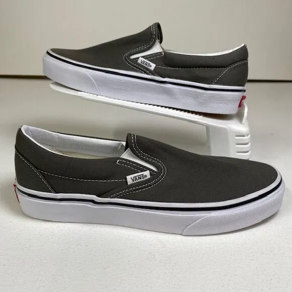 Vans‎ Classic Slip-On Canvas Sneakers in Charcoal Gray Skate Shoes M 7.5 W 9
