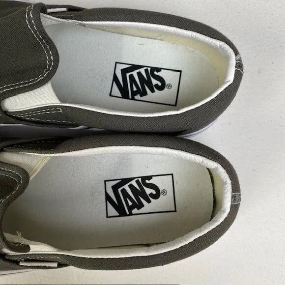 Vans‎ Classic Slip-On Canvas Sneakers in Charcoal Gray Skate Shoes M 7.5 W 9
