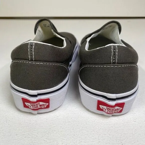 Vans‎ Classic Slip-On Canvas Sneakers in Charcoal Gray Skate Shoes M 7.5 W 9
