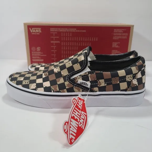 Vans Classic Slip-On Checkerboard Camo Desert Men's Size 7 Women’s Size 8.5