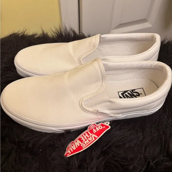 Vans Classic Slip-On Core Classic Shoe True White Canvas US Men's Size 10