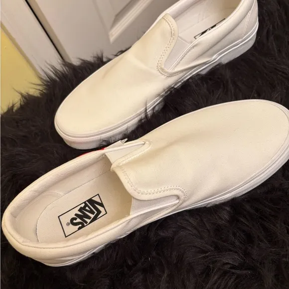 Vans Classic Slip-On Core Classic Shoe True White Canvas US Men's Size 10