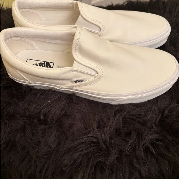 Vans Classic Slip-On Core Classic Shoe True White Canvas US Men's Size 10