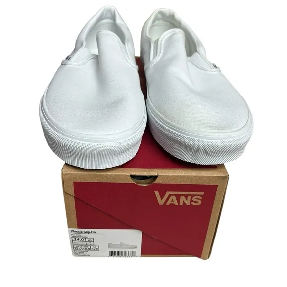 VANS Classic Slip-On in White Size 14.0M
