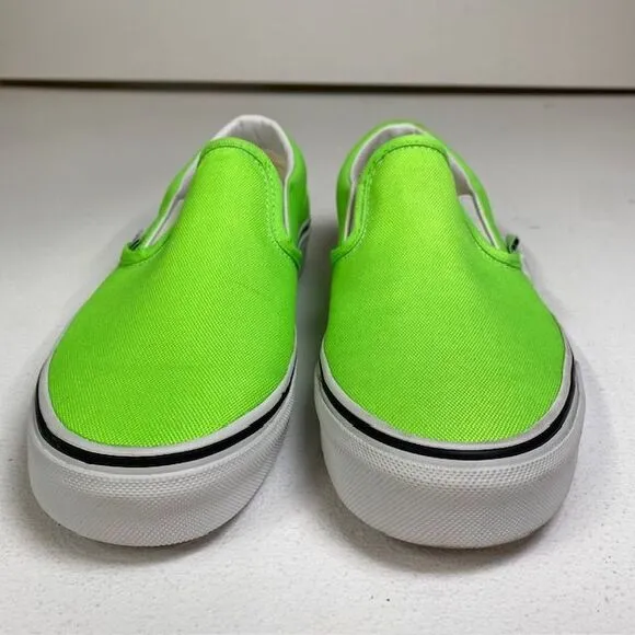 Vans Classic Slip-On Neon Green Gecko Canvas Sneakers‎ US 6 Men / 7.5 Women