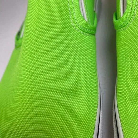 Vans Classic Slip-On Neon Green Gecko Canvas Sneakers‎ US 6 Men / 7.5 Women