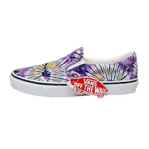 VANS Classic Slip On New Age Skate Shoe Purple Tie Dye Canvas Sneakers Men's 11