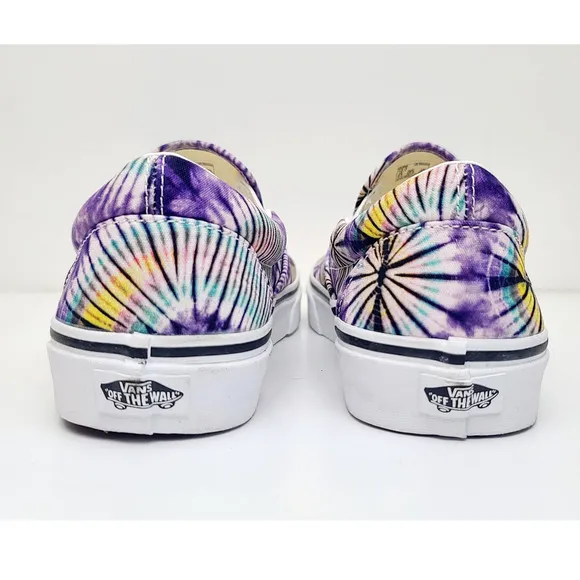 VANS Classic Slip On New Age Skate Shoe Purple Tie Dye Canvas Sneakers Men's 11
