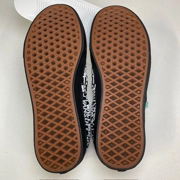 Vans Classic Slip-On Off The Wall All-Over Print Sneakers Black White M 9.5 W 11