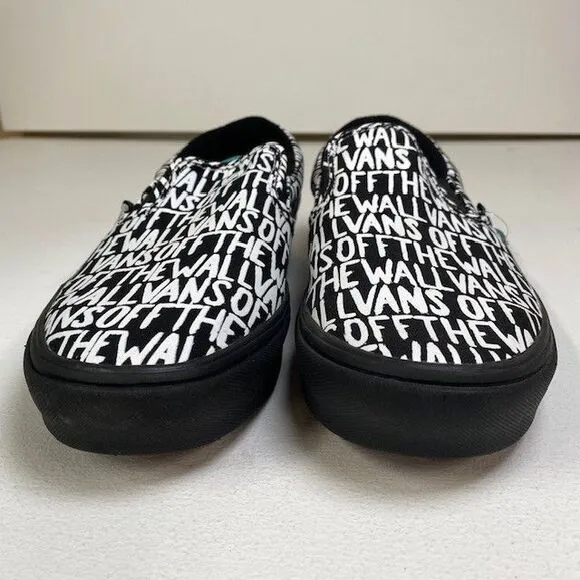 Vans Classic Slip-On Off The Wall All-Over Print Sneakers Black White M 9.5 W 11
