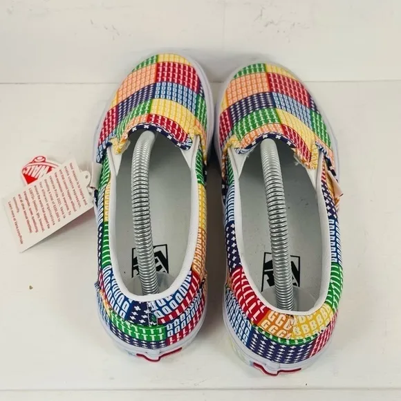 Vans Classic Slip-On Pride Multi/ True White Women Size 9.5