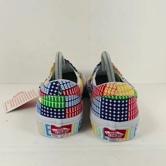 Vans Classic Slip-On Pride Multi/ True White Women Size 9.5