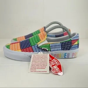 Vans Classic Slip-On Pride Multi/ True White Women Size 9.5