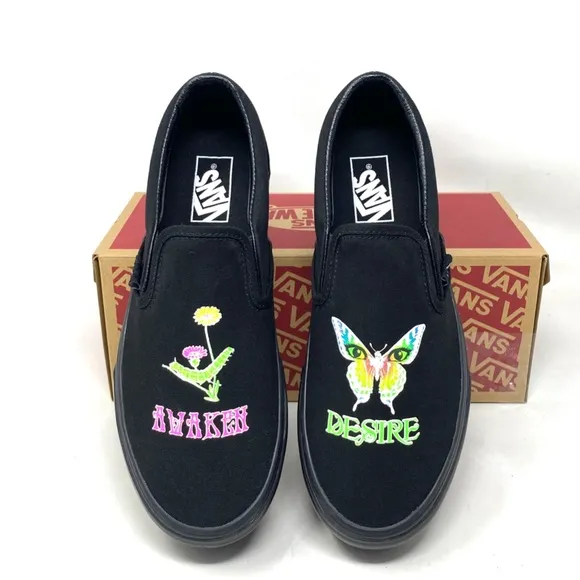 VANS Classic Slip On Stackform Shoe For Women Black Canvas Low Top VN0A7Q5R1OJ