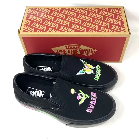 VANS Classic Slip On Stackform Shoe For Women Black Canvas Low Top VN0A7Q5R1OJ
