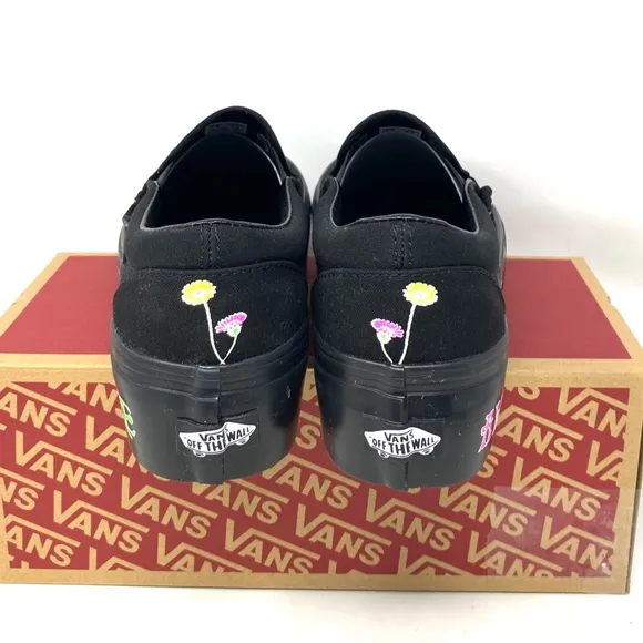 VANS Classic Slip On Stackform Shoe For Women Black Canvas Low Top VN0A7Q5R1OJ