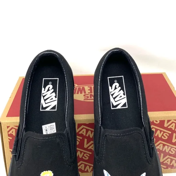 VANS Classic Slip On Stackform Shoe For Women Black Canvas Low Top VN0A7Q5R1OJ