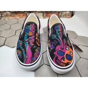 Vans Classic Slip On Trippy Drip Black Multi Size US 9 Men New VN0A7Q5D0ZB