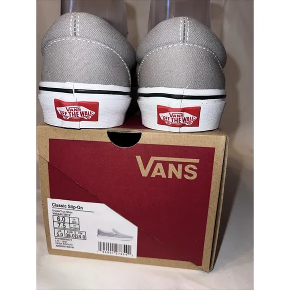 Vans Classic Slip-On Unisex Men's 6 Womens 7.5 Wild Dove/True White With Box