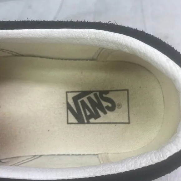 Vans Classiic Slip On Red CHERRIES Embroidered Black Base Canvas Sneakers Sz 12
