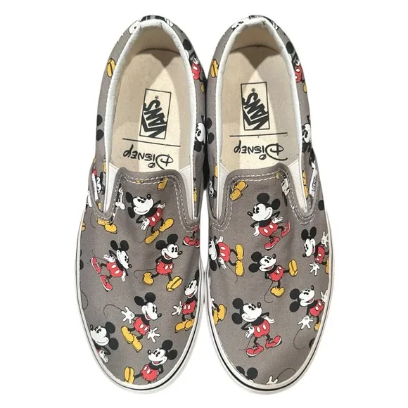 VANS Disney Authentic Mickey Mouse Colllab Mens 9 Women 10.5 Slip On EUR 42