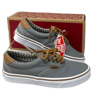 VANS Era 59 Low Top Shoes Women Casual Sneakers Canvas Gray Chevron VN0A34589MC