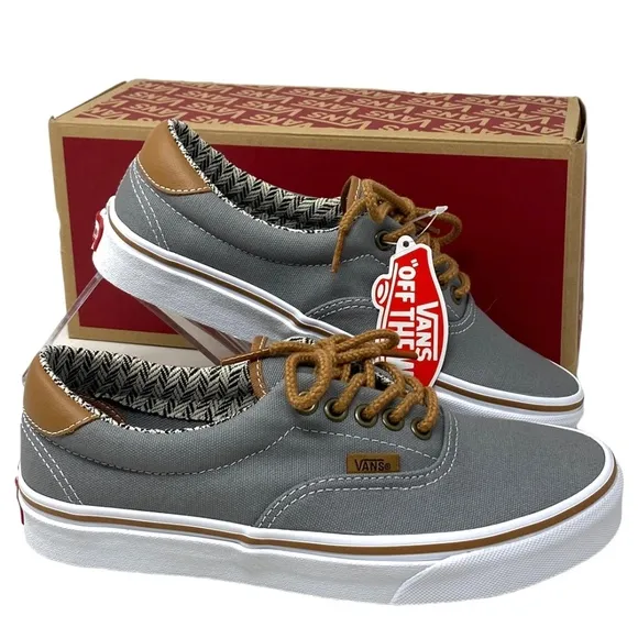 VANS Era 59 Low Top Shoes Women Casual Sneakers Canvas Gray Chevron VN0A34589MC