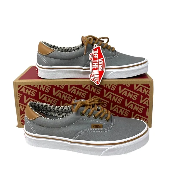 VANS Era 59 Low Top Shoes Women Casual Sneakers Canvas Gray Chevron VN0A34589MC