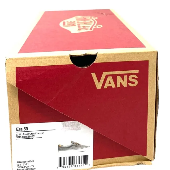 VANS Era 59 Low Top Shoes Women Casual Sneakers Canvas Gray Chevron VN0A34589MC