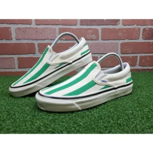 Vans Green‎ White Stripes Off The Wall Style 98 Mens 8 (Wm 9.5) Ultracush Soles