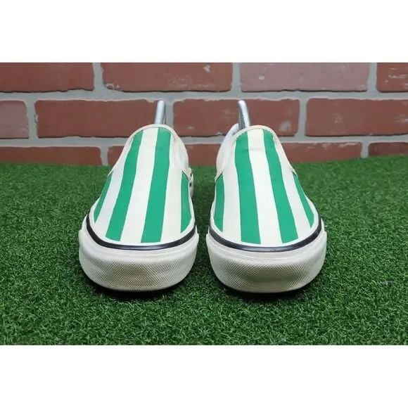 Vans Green‎ White Stripes Off The Wall Style 98 Mens 8 (Wm 9.5) Ultracush Soles
