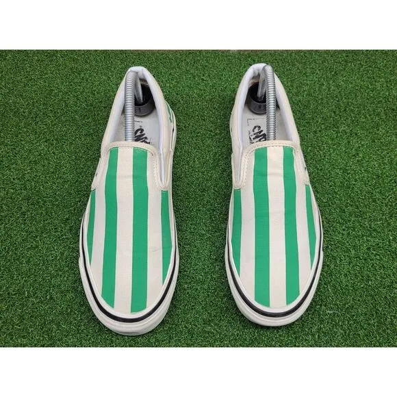 Vans Green‎ White Stripes Off The Wall Style 98 Mens 8 (Wm 9.5) Ultracush Soles